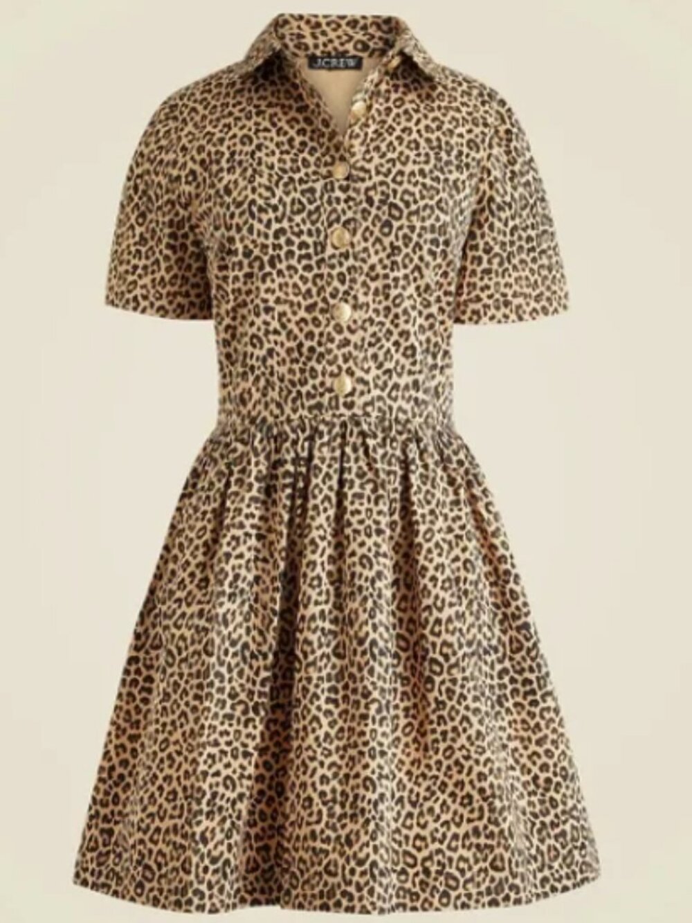 J.Crew A line shirtdress in leopard chino-CE758-cotton-BROWN LEOPARD-NWT-NWT